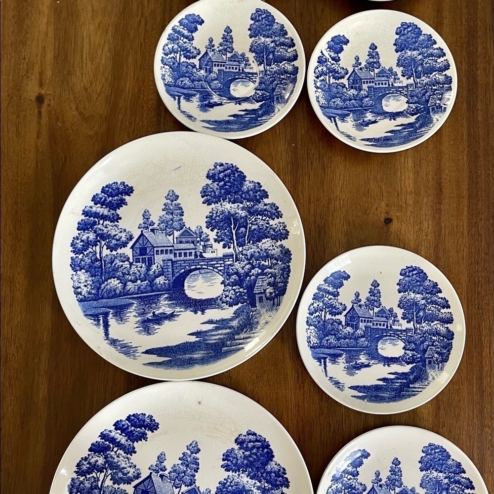 Vintage Nasco Hand Painted Lakeview Japan lote 8 plates - Picture 3 of 10